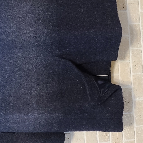 Banana Republic Petite Women's Dark Blue Wool Blend Coat Trench (Sz M/M) - Picture 4 of 9